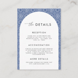 Tarjeta De Recepción Detalles del Boda de mosaico español mediterráneo 