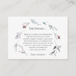 Tarjeta De Recepción Detalles del Boda de Navidades de Foliage de invie