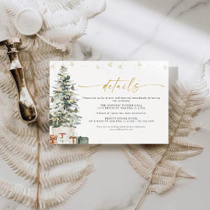 Tarjeta De Recepción Detalles del Boda de Navidades de pino