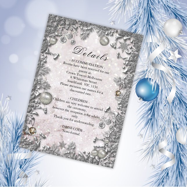 Tarjeta De Recepción Detalles del Boda de Navidades Mágicos de Invierno (Subido por el creador)