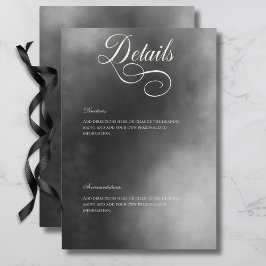 Tarjeta De Recepción Detalles del Boda de niebla negra oscuro Moody Mid