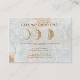 Tarjeta De Recepción Detalles del Boda de oro azul celestial de la luna