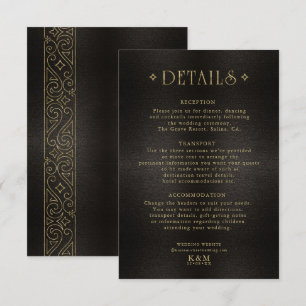 Tarjeta De Recepción Detalles del Boda de oro filigrí fino ID871