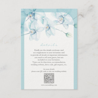 Tarjeta De Recepción Detalles del Boda de orquídeas azules suaves