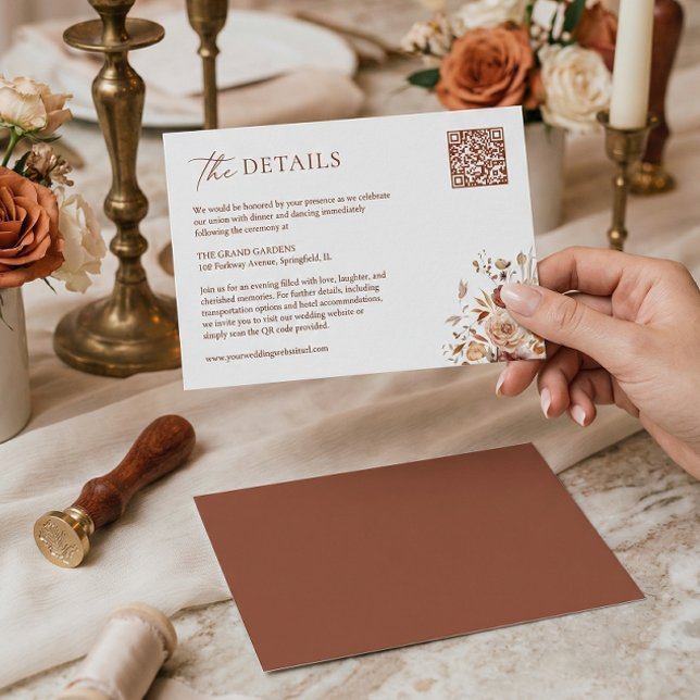 Tarjeta De Recepción Detalles del Boda de otoño de la Moda Boho (Subido por el creador)