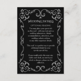 Tarjeta De Recepción Detalles del Boda de pergamino gótico Halloween Sp