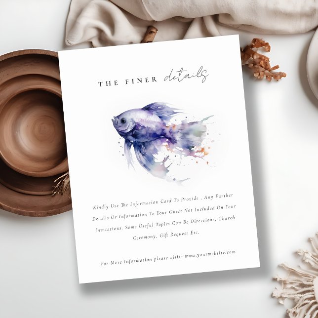 Tarjeta De Recepción Detalles del Boda de Pescado Costero Lilac Waterco (Subido por el creador)