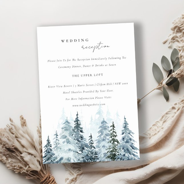 Tarjeta De Recepción Detalles del Boda de Pino de Invierno de Nieve de  (Subido por el creador)