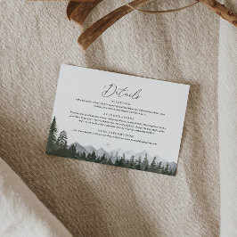 Tarjeta De Recepción Detalles del Boda de pino de montaña rusa