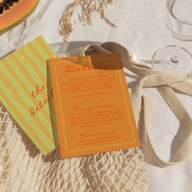 Tarjeta De Recepción Detalles del Boda de Pinstripes Escritos a Mano Co (Subido por el creador)