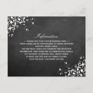 Tarjeta De Recepción Detalles Del Boda De Pizarras Blancas