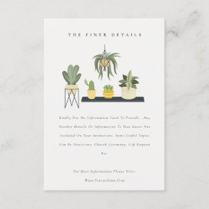 Tarjeta De Recepción Detalles del Boda de Plantas Suculentas de Leafy P