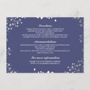 Tarjeta De Recepción Detalles del Boda de plata de la marina de aliento