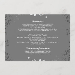 Tarjeta De Recepción Detalles del Boda de plata grisácea del bebé