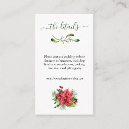 Tarjeta De Recepción Detalles del Boda de Poinsettia Foliage de Verdor
