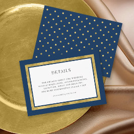 Tarjeta De Recepción Detalles del Boda de redondeo de oro clásico de co
