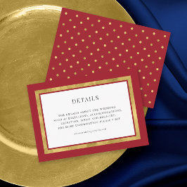 Tarjeta De Recepción Detalles del Boda de redondeo de oro clásico de co