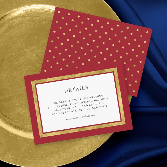Tarjeta De Recepción Detalles del Boda de redondeo de oro clásico de co (Subido por el creador)