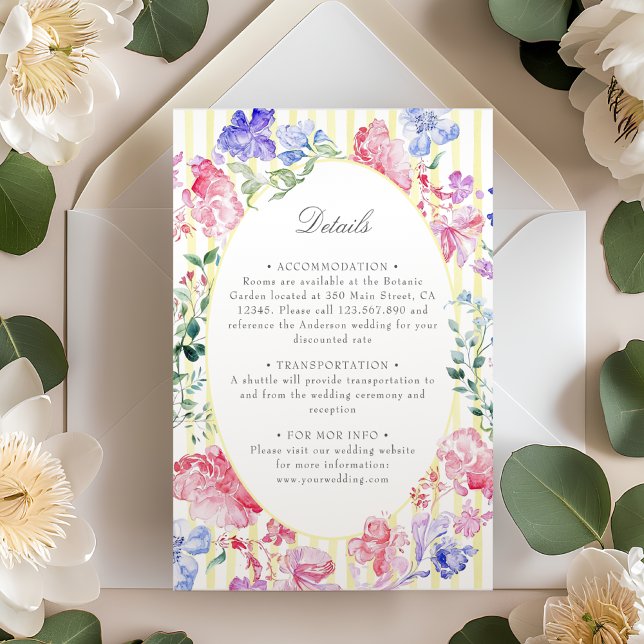 Tarjeta De Recepción Detalles del Boda de Regencia Floral Romántica Vin (Subido por el creador)