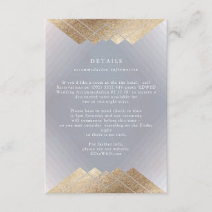 Tarjeta De Recepción Detalles del Boda de Relieve metalizado dorado gri