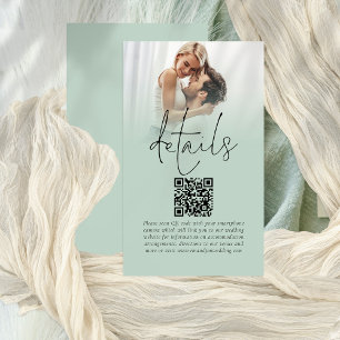 Tarjeta De Recepción Detalles del Boda de sabios de código QR del guión