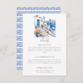 Tarjeta De Recepción Detalles del Boda de Santorini Grecia