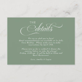 Tarjeta De Recepción Detalles del Boda de script