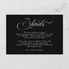 Tarjeta De Recepción Detalles del Boda de script