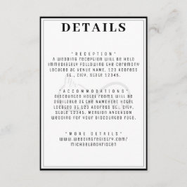 Tarjeta De Recepción Detalles del Boda de símbolos infinito Mr & Mrs.