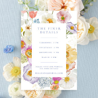 Tarjeta De Recepción Detalles del Boda de Soft Garden Florals