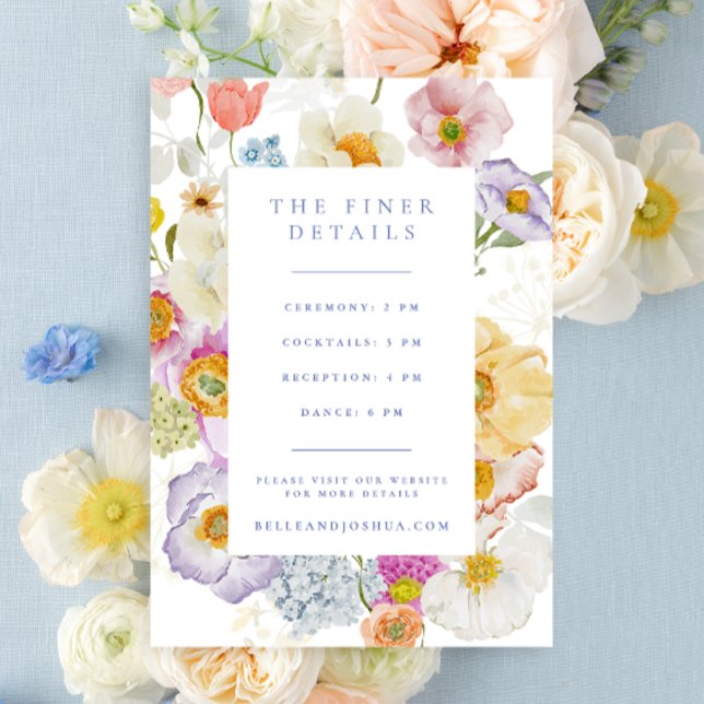 Tarjeta De Recepción Detalles del Boda de Soft Garden Florals (Subido por el creador)