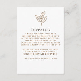 Tarjeta De Recepción Detalles del Boda de Sprig de otoño