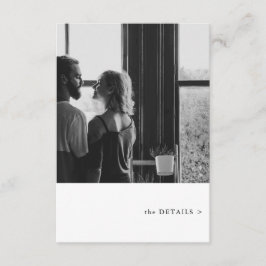 Tarjeta De Recepción Detalles del Boda de temas de fotografía simple