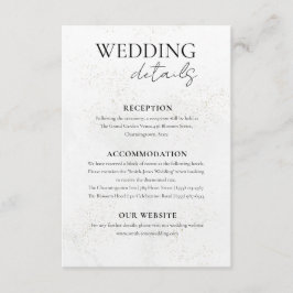 Tarjeta De Recepción Detalles del Boda de textura de color verde mínimo