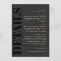 Detalles del Boda de tipografía negra de carbón ve