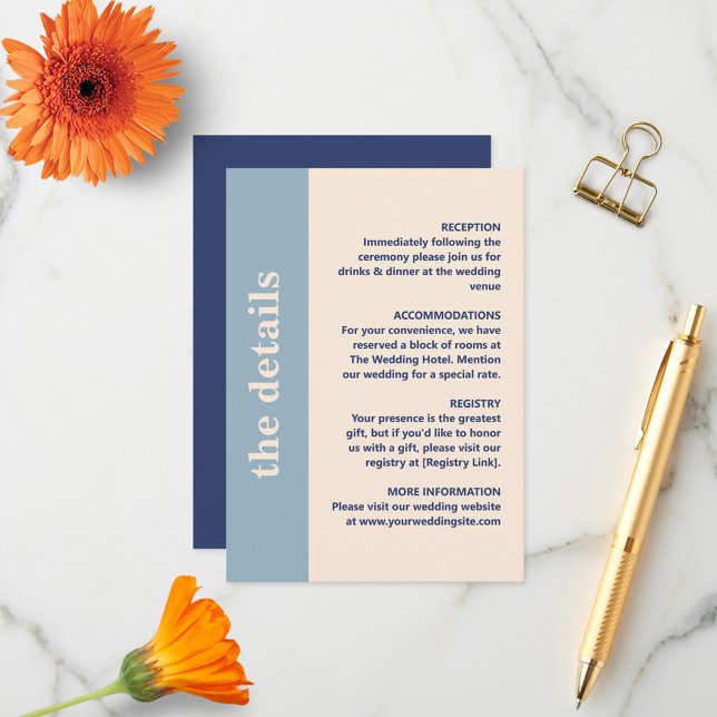 Tarjeta De Recepción Detalles del Boda de tipografía negrita moderna (Subido por el creador)