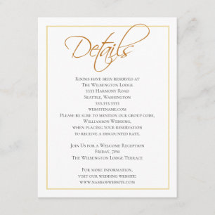 Tarjeta De Recepción Detalles del Boda de tipografía verde amarillo sim