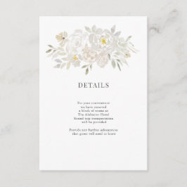 Tarjeta De Recepción Detalles del Boda de tonos de agua blancos