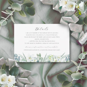Tarjeta De Recepción Detalles del Boda de vegetación elegante y simple