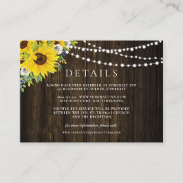 Tarjeta De Recepción Detalles del Boda de vegetación floral de girasol 