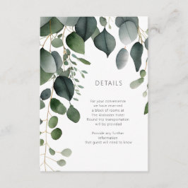 Tarjeta De Recepción Detalles del Boda de vegetación y eucalipto