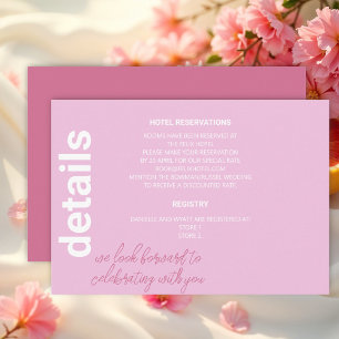 Tarjeta De Recepción Detalles del Boda de verano italiano moderno