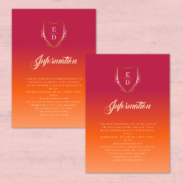 Tarjeta De Recepción Detalles del Boda de verano vibrante clásico