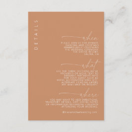 Tarjeta De Recepción Detalles del Boda de vibraciones del desierto ID10