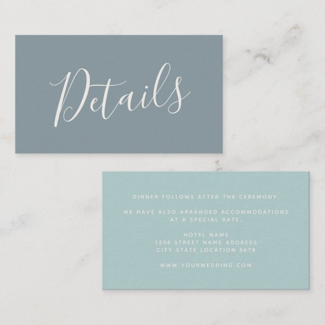 Tarjeta De Recepción Detalles del Boda de vidrio azul turbulento de scr (Anverso / Reverso)