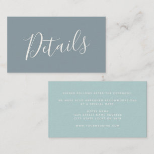 Tarjeta De Recepción Detalles del Boda de vidrio azul turbulento de scr