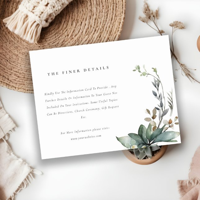 Tarjeta De Recepción Detalles del Boda de Wreath de folage verde ruso (Subido por el creador)