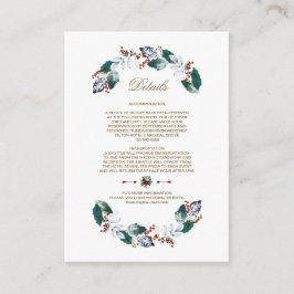 Tarjeta De Recepción Detalles del Boda de Wreath de Leafy Berries