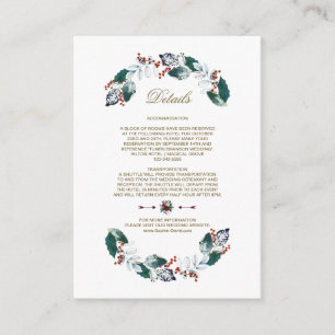 Tarjeta De Recepción Detalles del Boda de Wreath de Leafy Berries