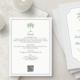 Tarjeta De Recepción Detalles del Boda del árbol de palmas tropical